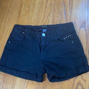 Zara Kids Mid Rise Black Denim Jean Cuffed Shorts